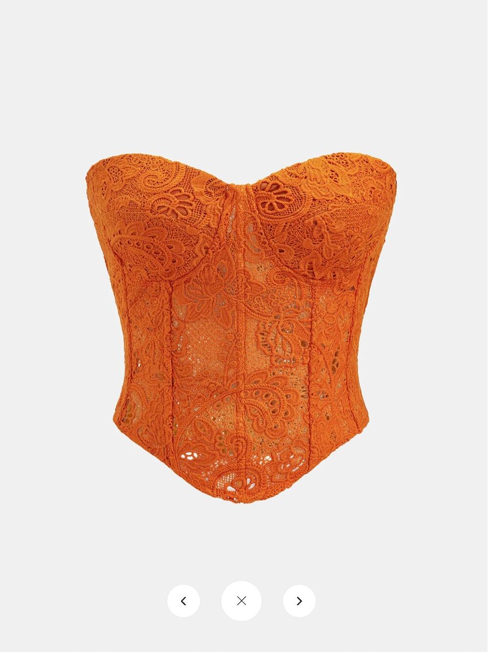 NWT Commense Guipure Lace Sweetheart Neck Corset Top Sz L